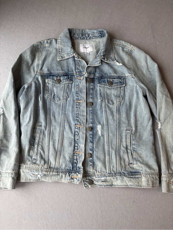 Old Navy Jackets & Blazers - Old Navy Oversized Distressed Denim Jacket Light Wash sz L 100% Cotton